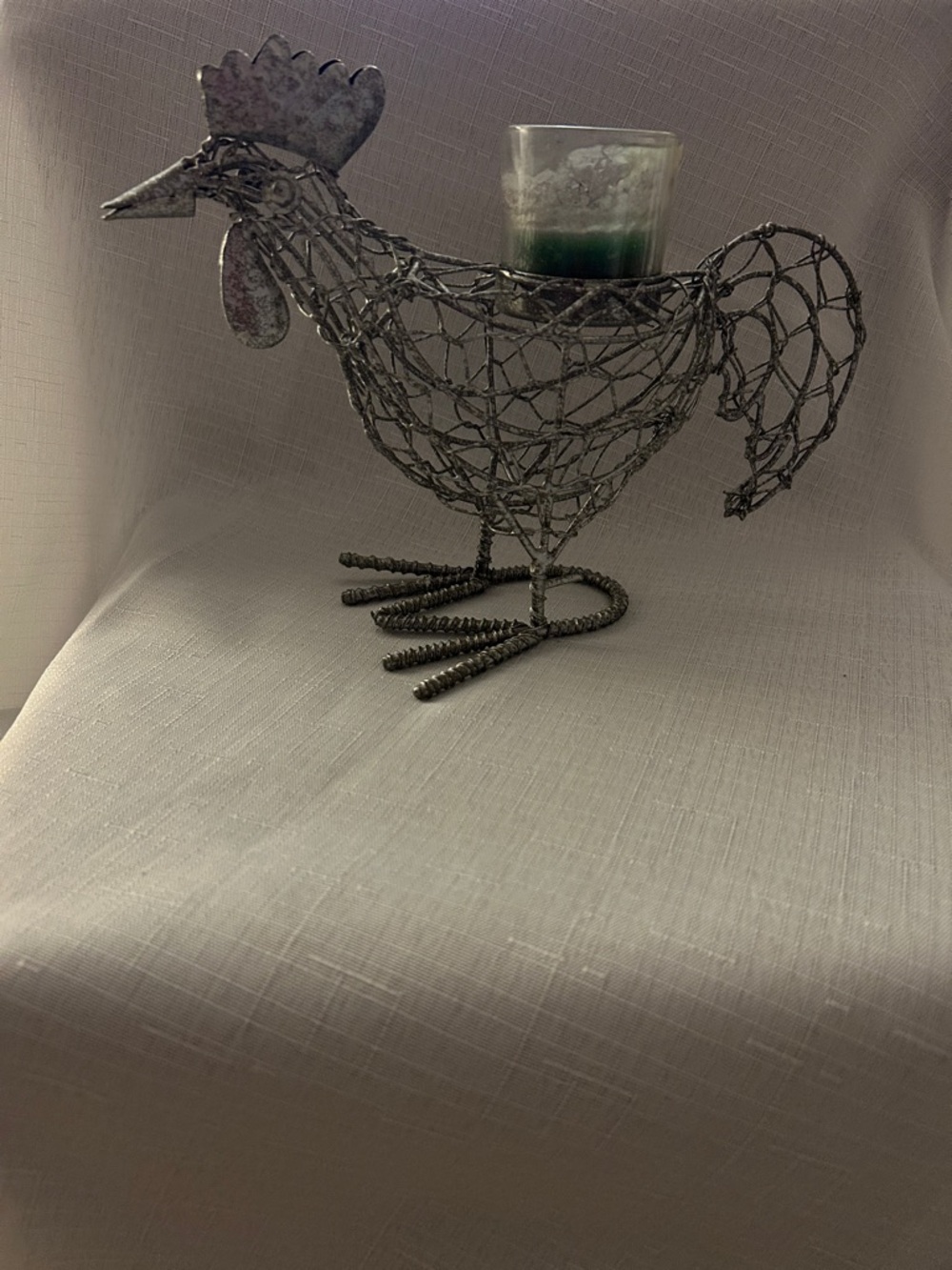 Wire Rooster Candle Holder